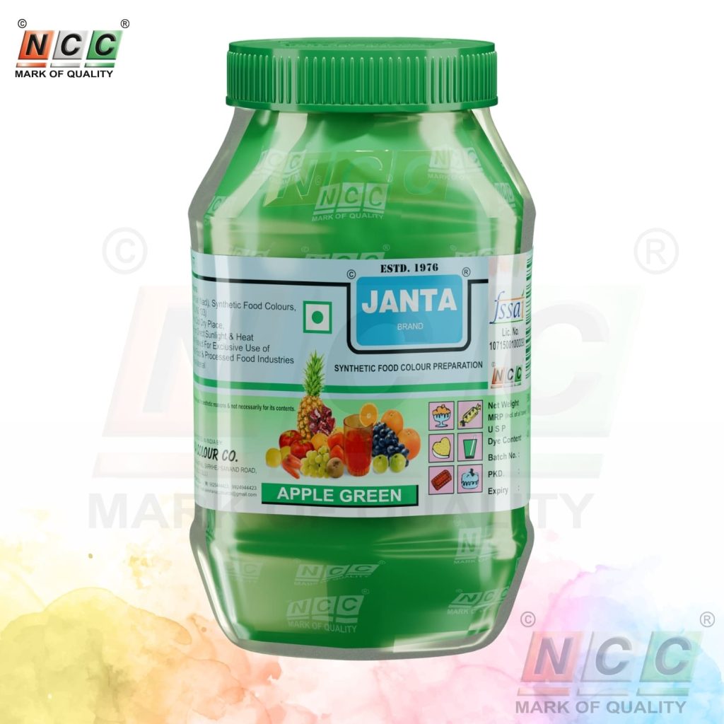 janta brand apple green food colour 500g powder