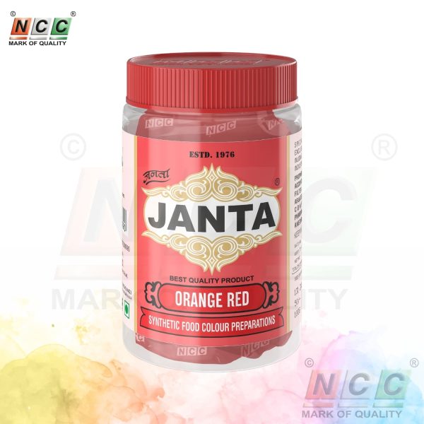 super janta brand orange red food colour 100g powder