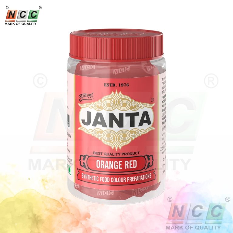super janta brand orange red food colour 100g powder